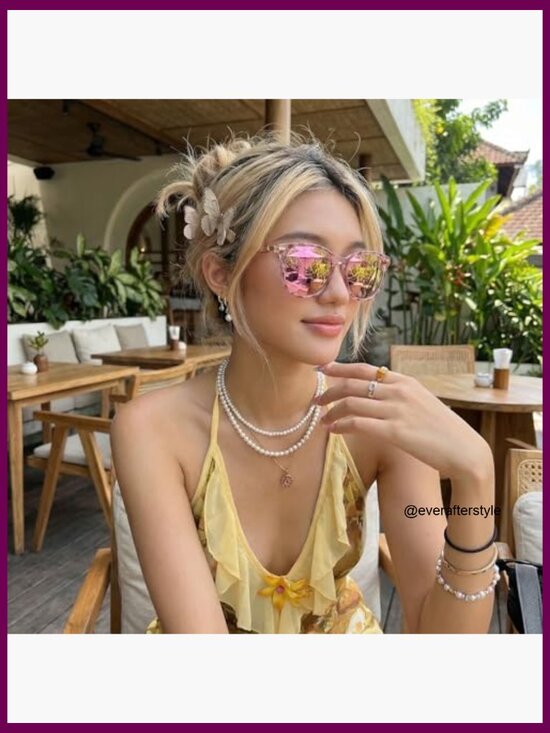 Mirrored Polarized Sunglasses with UV Protection, Cat Eye Oversized Frame